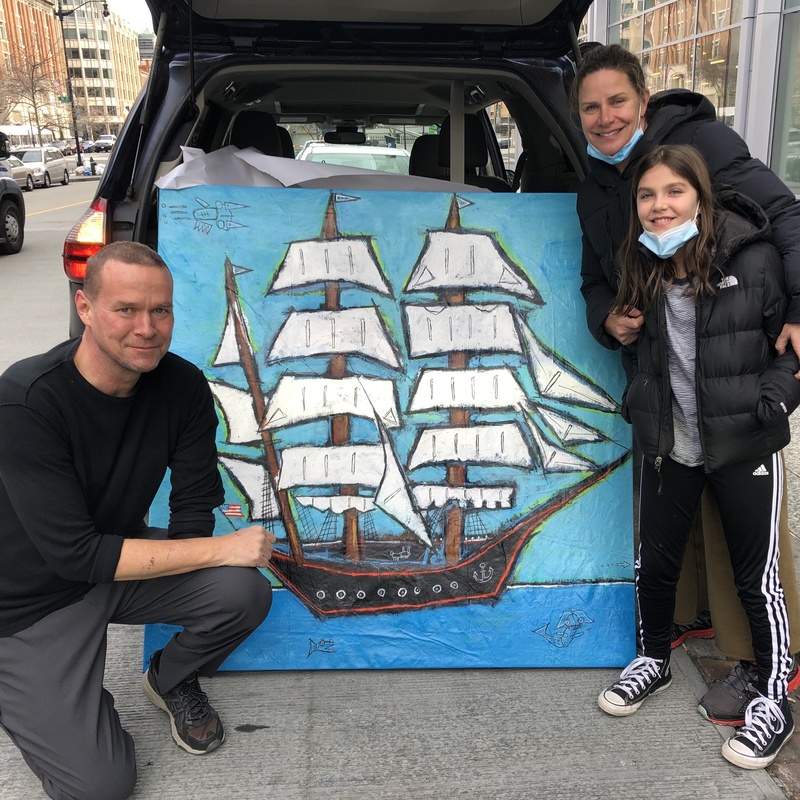 Large painting handoff in Washington, DC